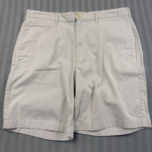 Lands End Mens 36 Shorts Cotton Pin Stripe Flat Front Pockets
